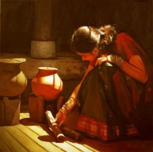 dravidian-woman-painting-by-silayaraja